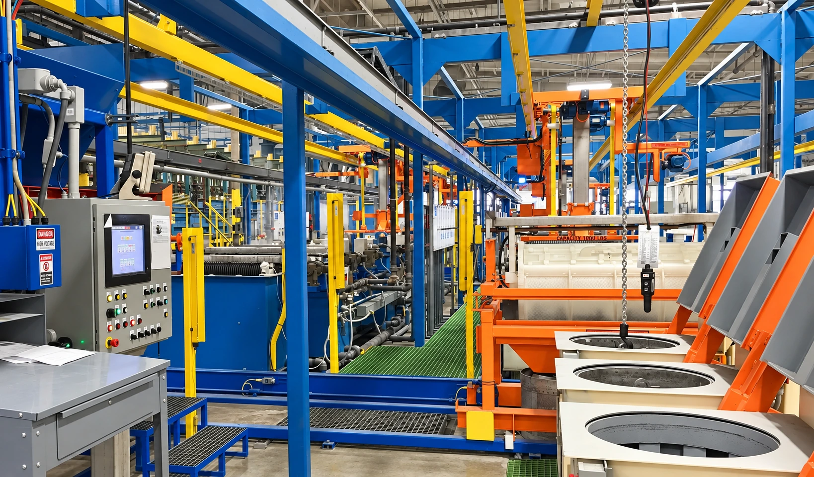 Inside the Plating Technology barrel-plating facility in Dayton, Ohio